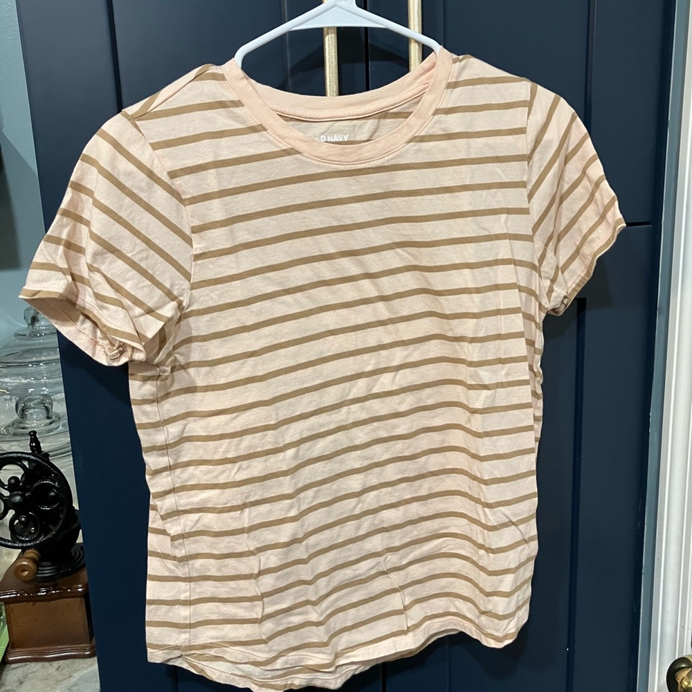 Striped T-Shirt in Beige and Tan